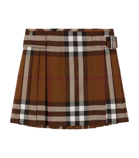 plaid burberry skirt|Burberry check wool pleated skirt.